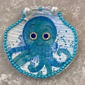 Blue/White/Aqua Octopus Shell